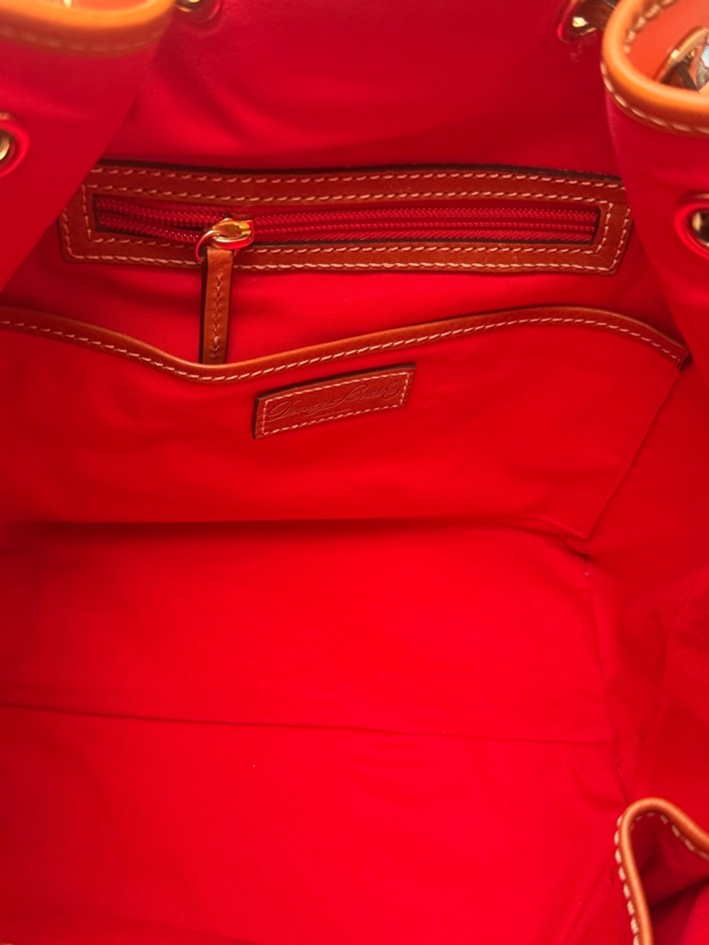Dooney & Bourke Coral Pebbled Leather Drawstring Bucket Bag with matching wallet - Picture 8 of 13